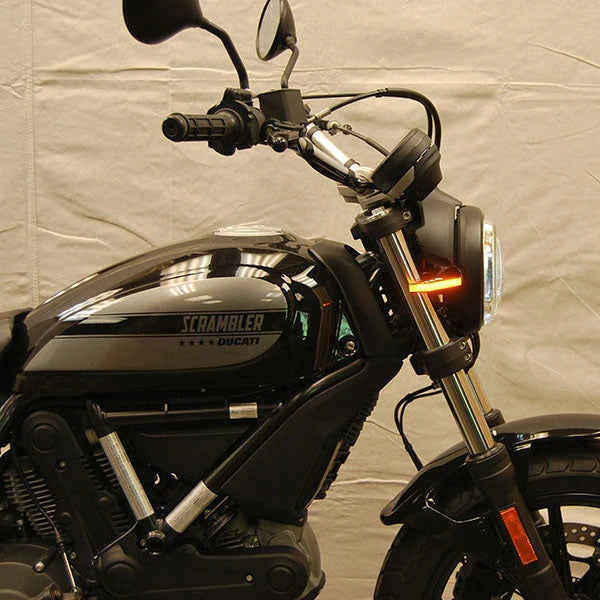 Ducati Scrambler Cafe Racer Front LED Turn Signals by New Rage Cycles