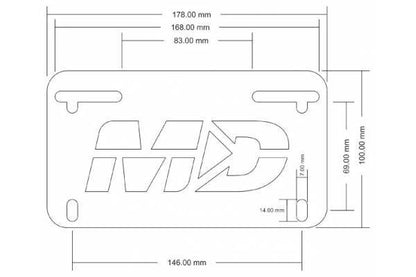 2011-2020 Aprilia Tuono Fender Eliminator / Tail Tidy with LED Plate Light