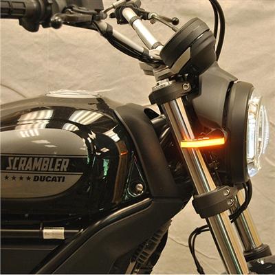 Ducati Scrambler Cafe Racer Front LED Turn Signals by New Rage Cycles