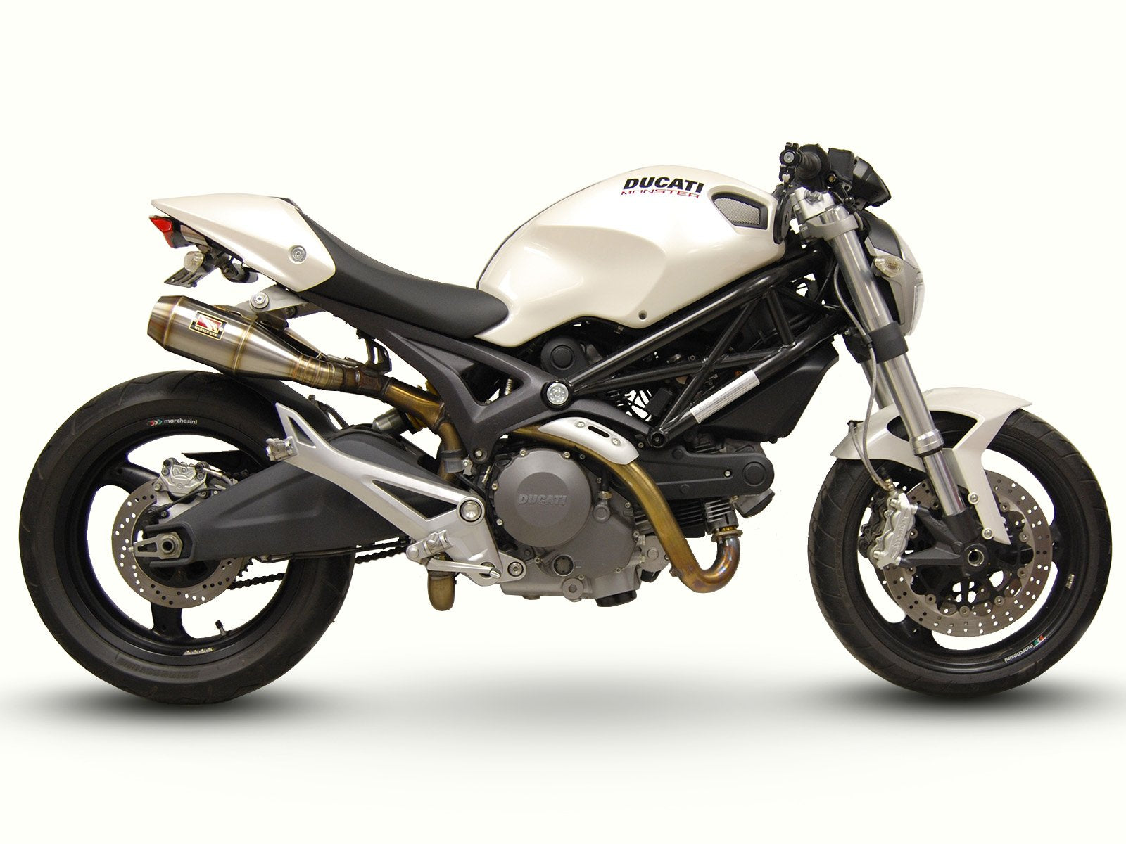 2010 2014 Ducati Monster 796 Slip on Exhaust by Competition Werkes Fender Eliminators